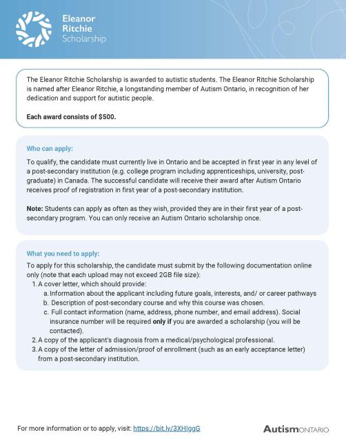 Screenshot of Eleanor Ritchie Scholarship document