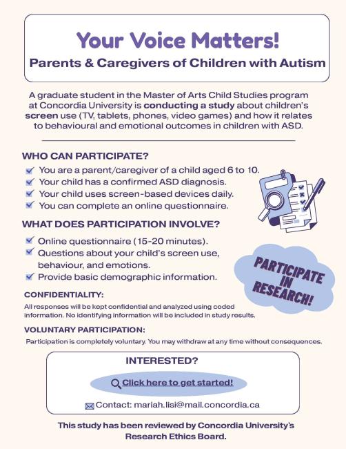 Screen time study flyer